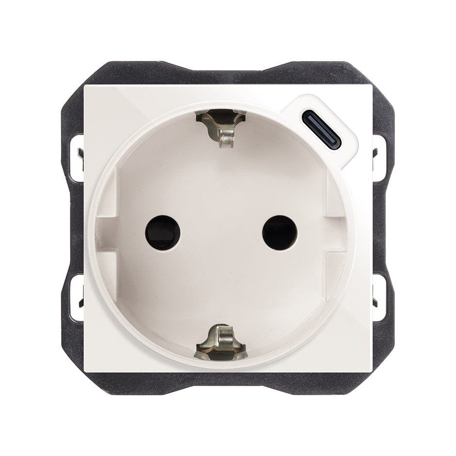 Base schuko con cargador USB C Base schuko con cargador USB C